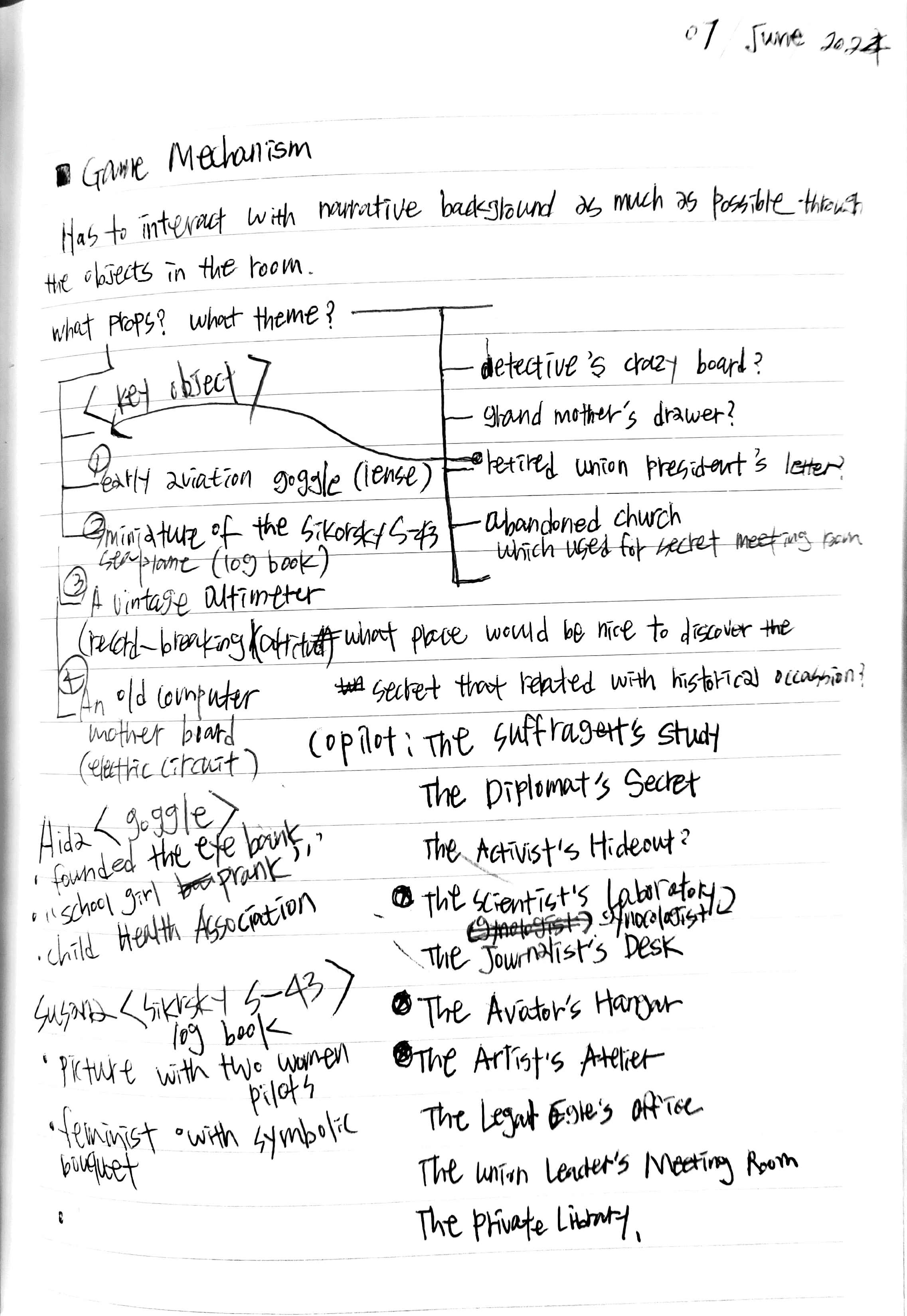 Game mechanism and key object